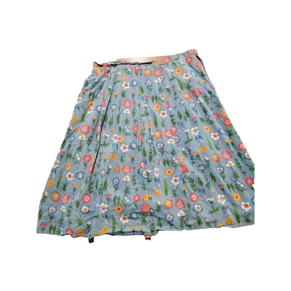 Vintage Geiger Austria Blue Floral Lined Midi Skirt Approx. Women's US 18 XXL
